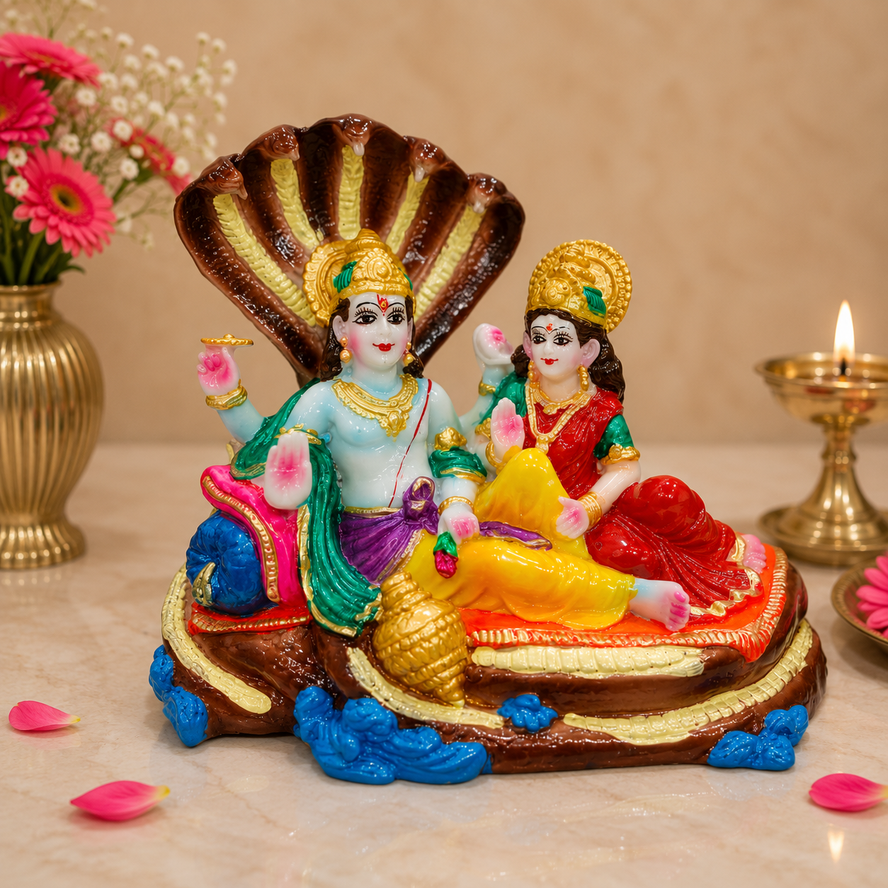 Marble Lakshmi Narayan Ji Idol – 6 Inch
