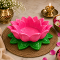 Pink Green Lotus Aasan-Urli bowl for idols.