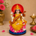 Marble Saraswati Ji Idol – 6.5 Inch
